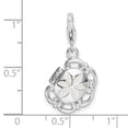 thumbnail image 2 of 925 Sterling Silver Solid Polished Fancy Lobster Closure 3-D Enameled Compact With Lobster Clasp Charm 27x15mm Pendant N, 2 of 2