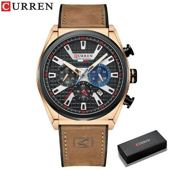 CURREN Men Quartz Wristwatches Fashion Luxury Chronograph Watches with Leather Casual Sport Clock for Male Orologio uomo
