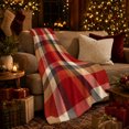 thumbnail image 3 of Rustic Buffalo Plaid Bat Pumpkin Autumn, Festive autumn celebration Scene, Warm Flannel Blanket for Ranch House and Living Room, Art Lovers autumn celebration Gift, Festive Home Decor, 3 of 9