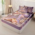 thumbnail image 2 of Castle Fairy Elegant Letter A Zipper Twin Comforter Sets with Fitted Sheet and 2 Pillowcases,Ballet Slipper Design Zipper Bedding Set,Pastel Pink Gold,4-Piece, 2 of 6