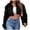 Black, variant on Faux Fur Cropped Jacket for Women, Long Sleeve Open Front, Luxury Party Style Short Outerwear, 1 Piece, S-3XL, Plus Size Friendly