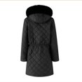 thumbnail image 4 of Vedolay Womens Hooded Parka Coat Casual Open Front Fall Coat Work Winter Fall Coat Black,S, 4 of 4