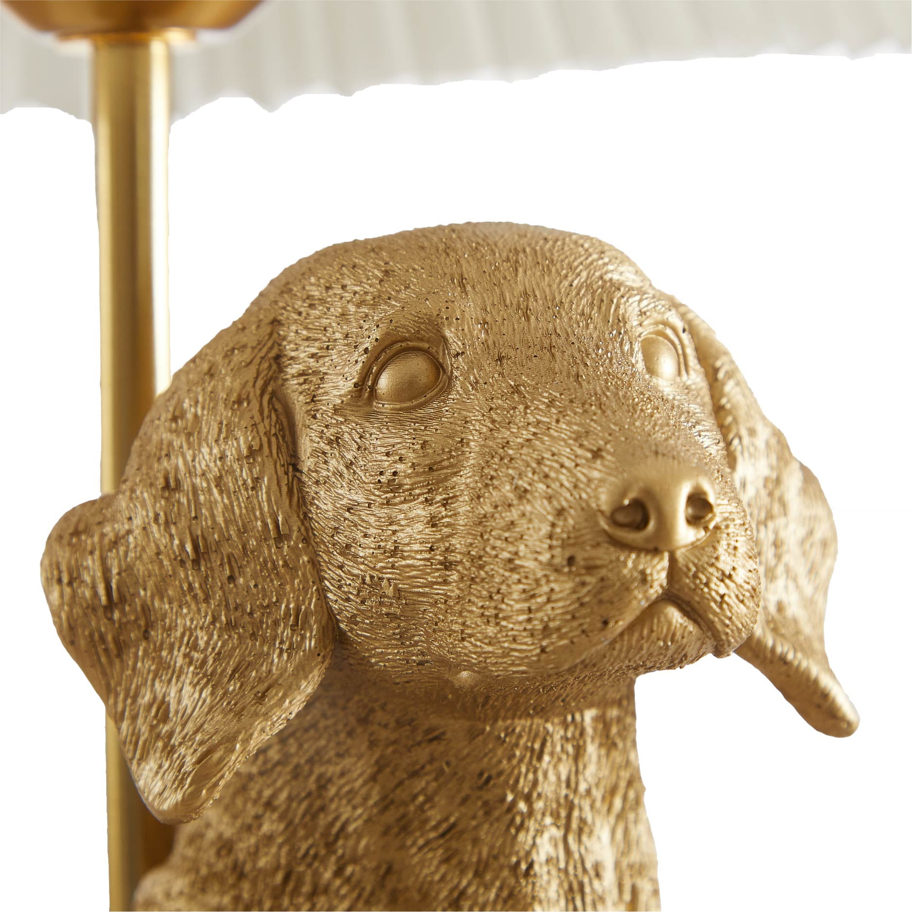 Home Decor Collection White Labrador Dog Brass Table Lamp