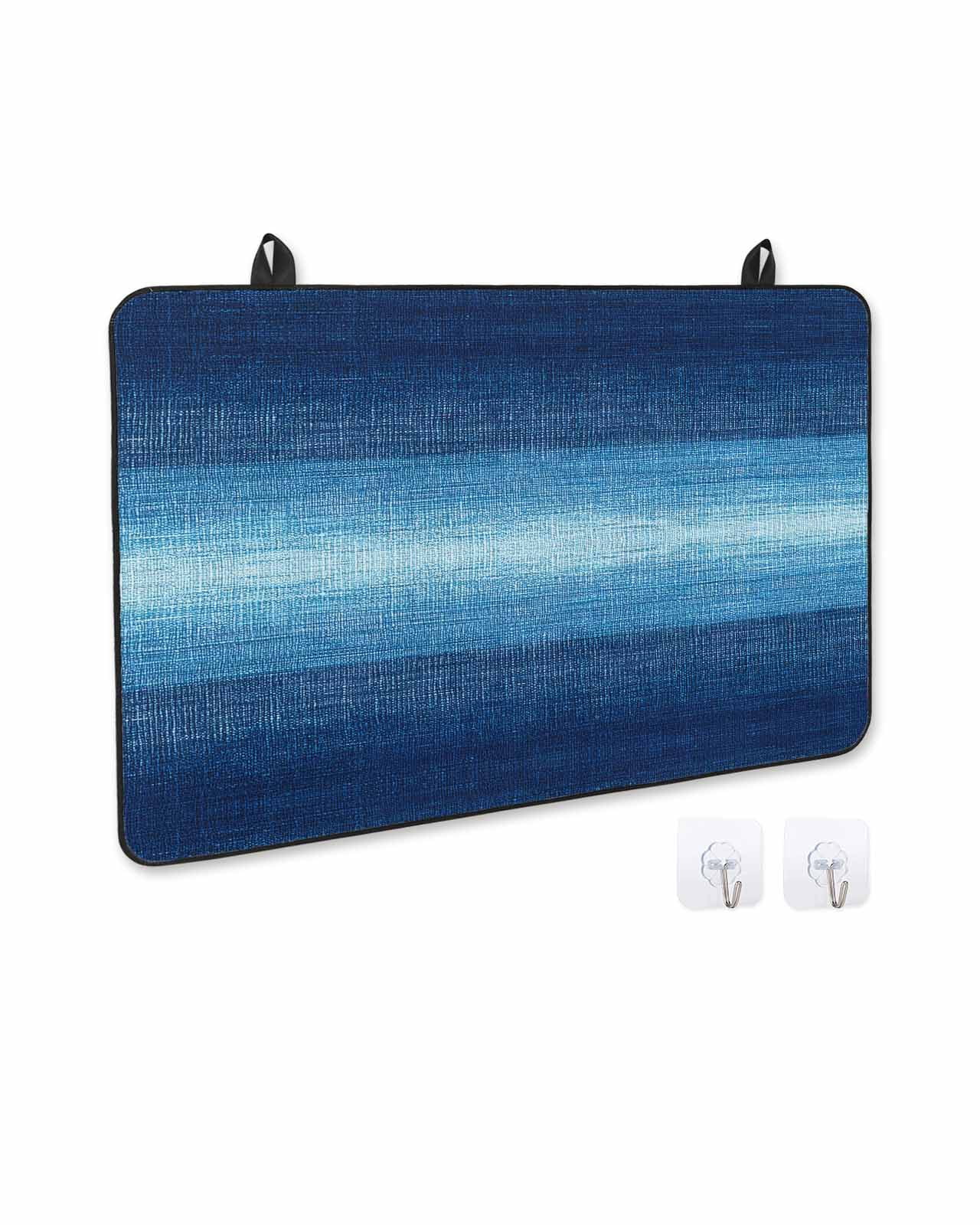 nqOlkjepod Large Induction Cooktop Protector Mat 36"x21", Blue Ombre Stove Top Covers for Electric Stove, Contemporary Minimalism Abstract Aesthetic Stove Burner Cover Mats, Glass Top Stove Cover
