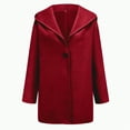 thumbnail image 4 of Splozh Womens Fall Jackets Womens Winter Wool Coat Trench Jacket Ladies Warm Slim Long Overcoat Red,L, 4 of 5