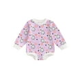 thumbnail image 2 of Musuos Baby Girls Halloween Romper 3 6 12 18Months Long Sleeve Crew Neck Ghost/Pumpkin Print Bodysuit Newborn Spring Fall Playsuit, 2 of 9