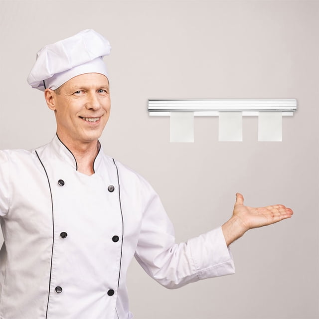HEATSHAKING 2Pcs Aluminum Slide Check Rack Receipt Holder for Restaurant Kitchen Order Organization
