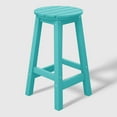thumbnail image 2 of WestinTrends Malibu 24" HDPE Outdoor Patio Round Counter Height Bar Stool Set of 2, Turquoise, 2 of 7