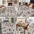 thumbnail image 5 of 5'x8' Area Rugs, Purple Teal Ethnic Indoor Outdoor Area Rug for Living Room Bedroom, Boho Modern Geometric Abstract Art Washable Bathroom Rugs Kitchen Floor Carpet Mats Home Decor Aesthetic, 5 of 8