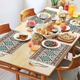 thumbnail image 2 of Brown Triangular Geometric Pattern Summer Placemats Table Placemats Set Of 4-Linen Kitchen Washable Placemats Table Mats 11.8"x17.7" Non-Slip Heat Resistant, 2 of 6