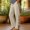 Khaki, variant on Women's Fashion Casual Pants, Elastic Waist, Unique Side Lace-Up Detail, Everyday Trousers with Pockets White S