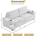thumbnail image 2 of Tabaray 86.5" Living Room Sofa Couch, Modern 3 Seat Comfy Couch with Extra Deep Seats, Oversized Loveseat Sofa with Storage and 2 USB Ports, 2 Cup Holders, Corduroy Upholstered Sofa (Grey), 2 of 6