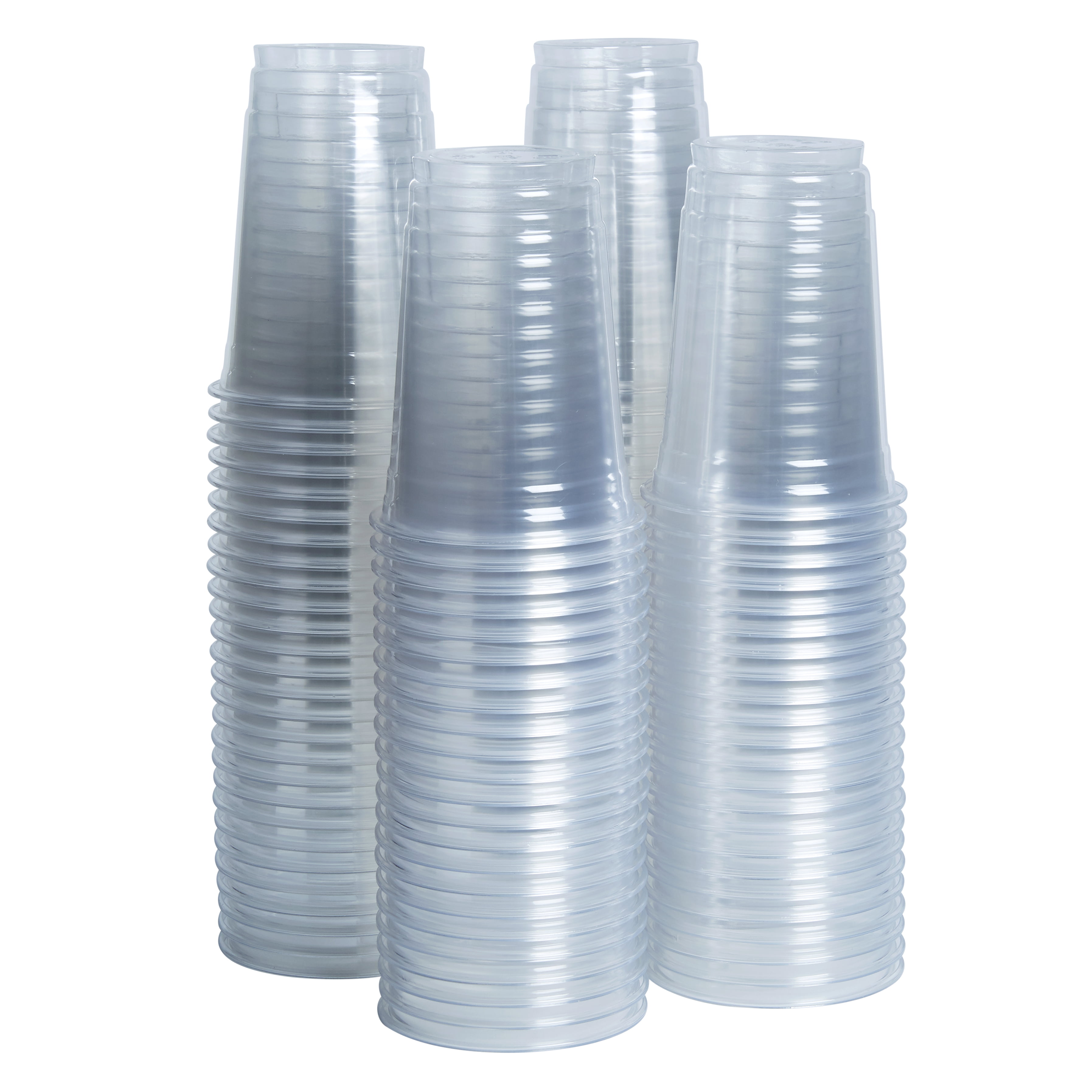10 oz PET Plastic Cups With Lids 100 Sets