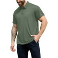 thumbnail image 6 of FAIWAD Mens Golf Shirts Short Sleeve Stretch Muscle Workout Golf T-Shirts Lapel Button Work Outdoor Athletic Tees, 6 of 8