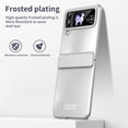 thumbnail image 3 of Dteck Samsung Galaxy Z Flip 3 Case with Hinge Protection, Z Flip3 5G Case Hybrid Shockproof Frosted PC Plating Full Body Protective Phone Case for Samsung Galaxy Z Flip3,Silver, 3 of 7
