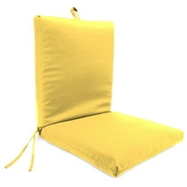 Jordan Manufacturing 44" x 21" Sunray Yellow Solid Rectangular Outdoor Chair Cushion with Ties and Hanger Loop