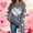 953#Gray, variant on Womens Round Neck Heart Print Long Sleeve Pullover Sweatshirt Casual Winter Top