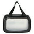 thumbnail image 4 of Bolsas de maquillaje portátiles de doble mano para mujeres Unique Bargains para vacaciones, camping y viajes, de cuero PU negro, 4 of 4