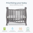thumbnail image 2 of Dream On Me Piper 4-in-1 Convertible Mini Crib in Storm Grey, 2 of 9