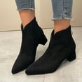 thumbnail image 4 of Viluyesy Booties for Womens, Pointed Toe Suede Leather Back Zipper Fall Winter Dress Ankle Boots Black, 4 of 7