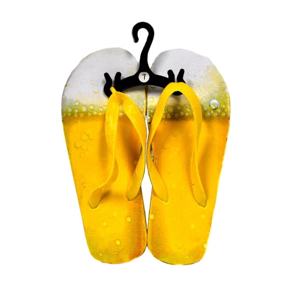 Mens Yellow Flip Flops Size 7