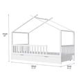 thumbnail image 3 of LHYY Full House Bed with 2 Storage Drawers, Full Bed Frame with Rails and Roof,Tent Bed,Wooden Full Daybed,Full Bed for ,No Box Spring Needed (White), 3 of 8