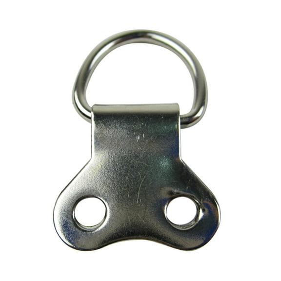 Pretyzoom 25Pcs Metal Picture Frame Hanging Hook Silver Double Hole D Ring Hangers with Screws