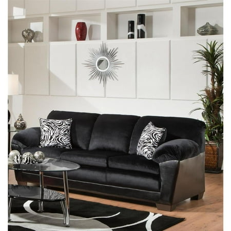 Sofa Trendz Connie Black Microfiber Sofa Walmart Com