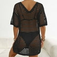 thumbnail image 4 of Aloohaidyvio Crochet Swimsuit Coverup for Women Short Sleeve Swim Cover Up Hollow Out Knitted Bikini Beachwear, 4 of 5