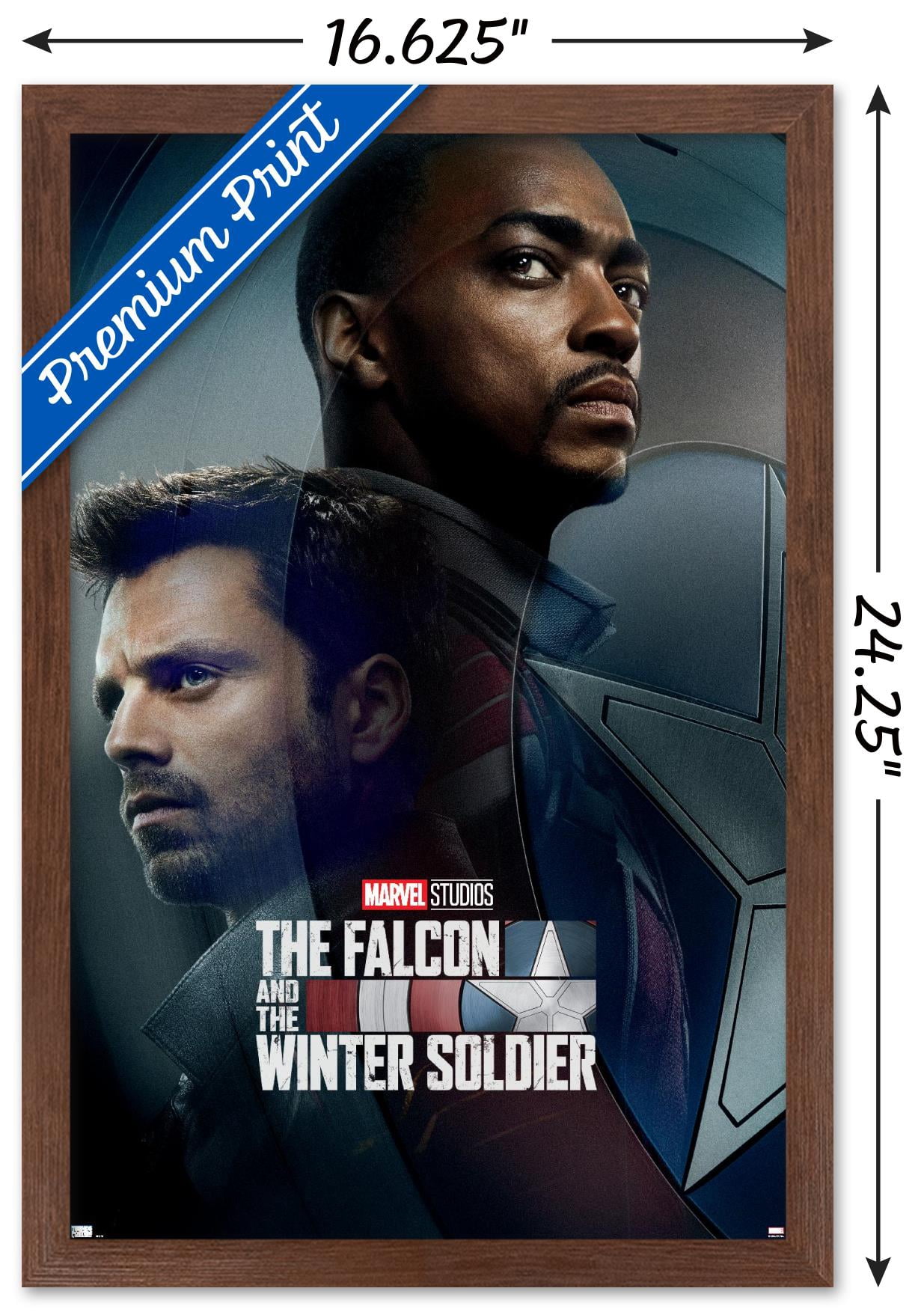 Marvel TeleVision - Falcon and Winter Soldier - Wings Wall Poster, 14.725" x 22.375", Framed