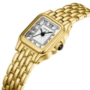 CHEETAH Watches for Women with Small Vintage Bracelet, Rectangular Case Roman Dial