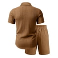 thumbnail image 4 of MHOSTAFH Men's Shorts Set Summer Beach Vacation 2 Piece Outfits Short Sleeve Shirts and Drawstring Short Pant Loungewear Set, 4 of 7