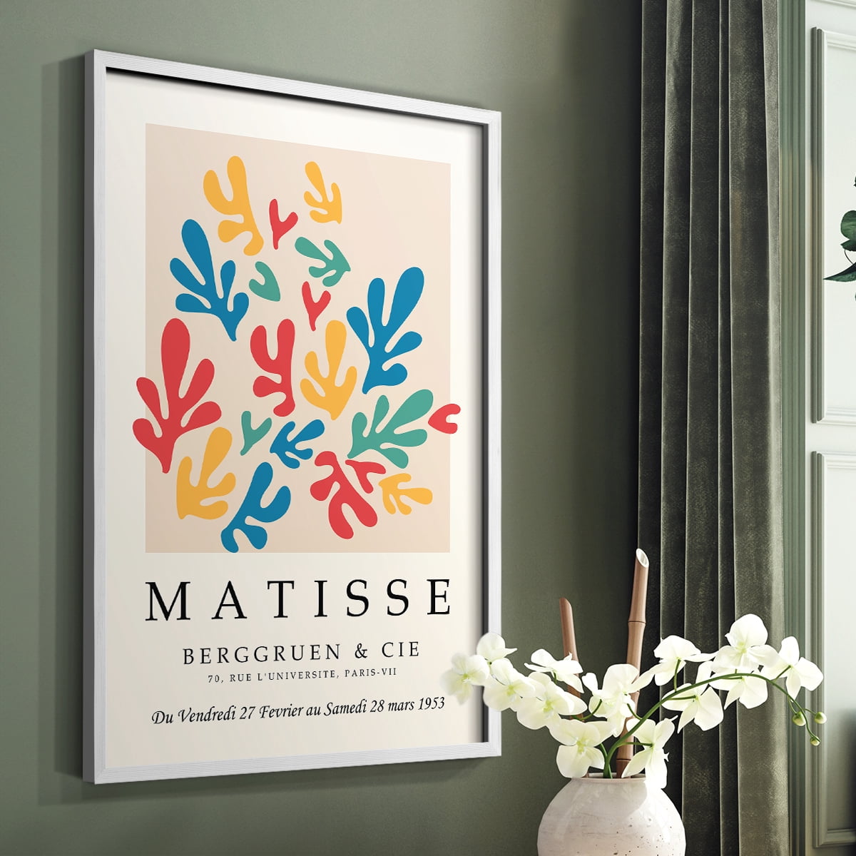Matisse CCCXLV in White Solid Wood 8 x 10 Framed Print