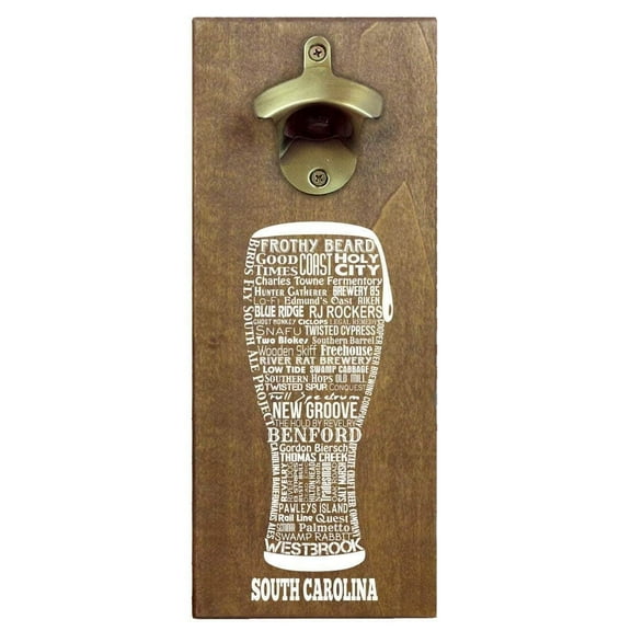 Torched South Carolina Craft Beer Bottle Opener Magnetic Cap Catching 12"x5"x2.5"
