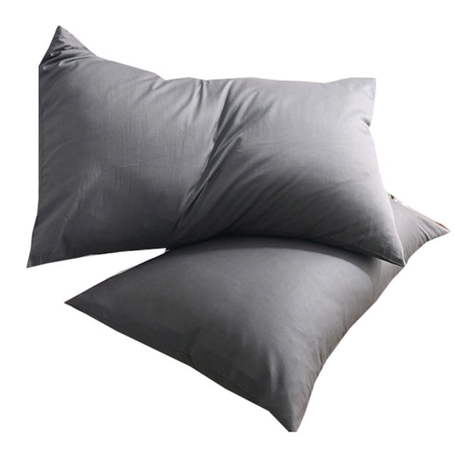1 par de funda de almohada de algodón puro Funda de cojín de almohada Funda de almohada suave Funda de almohada simple Funda de almohada delicada para el hogar Dormitorio Hotel (Gris oscuro)