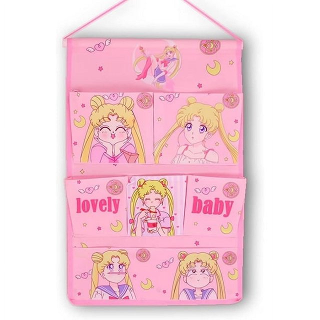 Organizador colgante de pared para puerta de armario, bolsa de Sailor Moon, almacenamiento colgante para decoración de habitación de Sailor Moon, organizadores colgantes para ropa