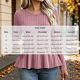 thumbnail image 3 of Bxsruta Womens Tops Long Sleeve Crew Neck Shirts Ribbed Knit Peplum Blouses Casual Fitted, 3 of 7