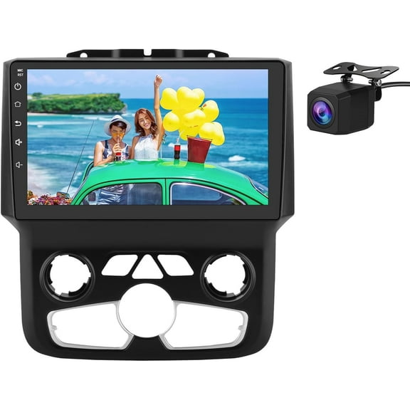 Car Radio Stereo for Dodge Ram 2013-2019 1500 2500 3500 Built in Carplay/Android Auto 9 inch Head Unit 2G RAM 32G ROM with DSP BT GPS FM WiFi Backup Camera Automatic AC