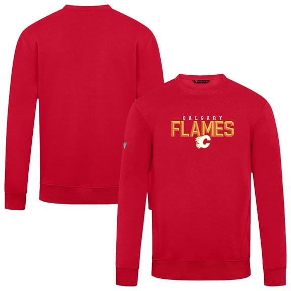 Men's Levelwear Red Calgary Flames Zane Carve Pullover Sweatshirt