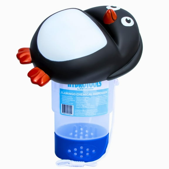 HYDROTOOLS BY SWIMLINE 87281 Penguin Large Capacity Pool & Spa Chemical Dispenser | Compatible With Bromine & Chlorine Supports 1-3’’ Tablets | Adjustable For Customizable Flow Rate | Cost Effective