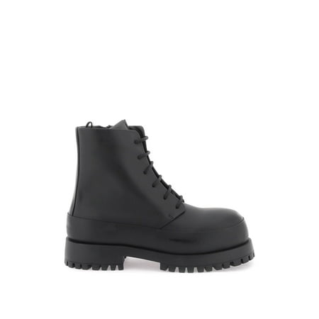 

Salvatore Ferragamo Rubberized Leather Combat Boots Men