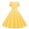thumbnail image 4 of Sakmal Cute Spring Dresses for Women 2025 T Shirt Yellow Long Dress Evening Polka Dot Dresses for Women, 4 of 6