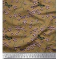 thumbnail image 1 of Soimoi Rayon Fabric Insect,Leaves & Flower Floral Printed Fabric 1 Yard 42 Inch Wide, 1 of 3