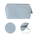 thumbnail image 4 of Unique Bargains 1 Pc Striped Pattern Makeup Bag with Smooth Drawstring Design Light Blue, 4 of 5