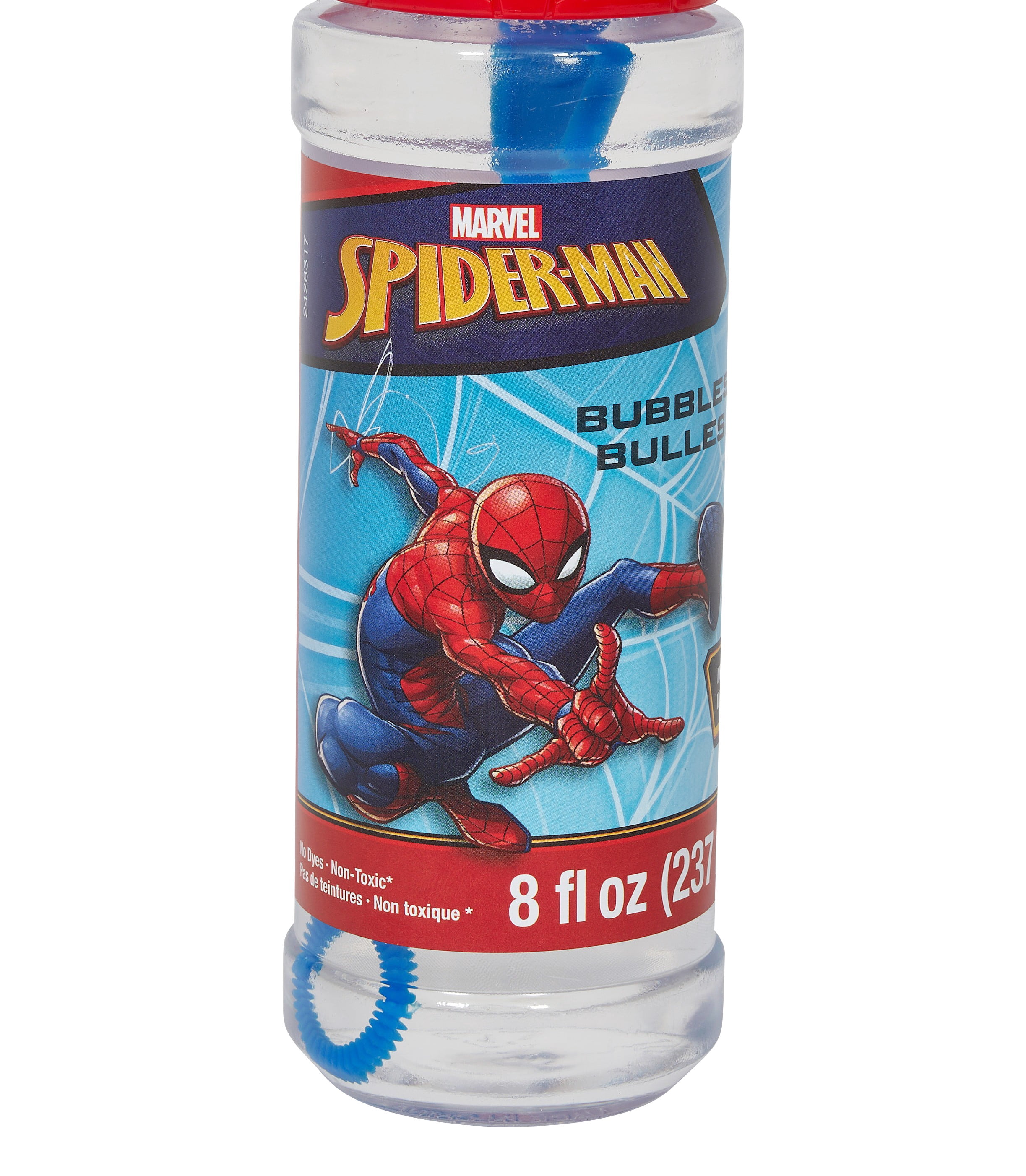 Little Kids Inc Spiderman 8 fl oz Bubble Solution with Sculpted Character Topper
