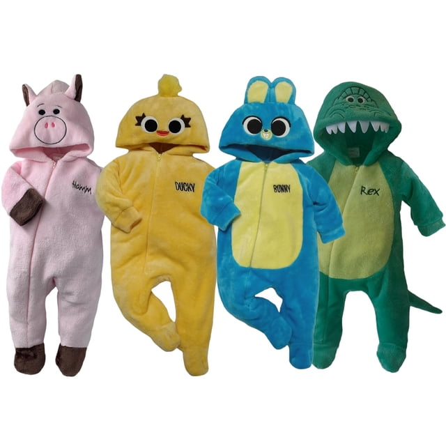 Kit 4 Mamelucos con Gorro Bordado Disney Toy Story Hamm, Ducky, Bunny, Rex Disney KitB341