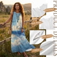 thumbnail image 7 of FOR U DESIGNS Whale Bird Clouds Print Dress and Shirts Couples Outfits Sets Linen-Look Casual Mens Button Down Shirt and Sleeveless Summer Dress with Pocket, 7 of 7