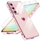 thumbnail image 1 of Funda para Celular LeYi Galaxy S24 FE Rosa con Corazón TPU y 2 Protectores de Pantalla, 1 of 8