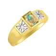 thumbnail image 3 of *RYLOS Classic Beautiful Opal & Diamond Ring - October Birthstone*; 14K Yellow Gold-plated-silver, 3 of 4