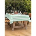 thumbnail image 4 of 60x102 Inch Outdoor Tablecloth with Umbrella Hole Zipper Rectangle Green White Stripe Rectangular Tablecloths Outside Waterproof Modern Minimalist Geometric Striped Patio Table Cover for Picnic Party, 4 of 8